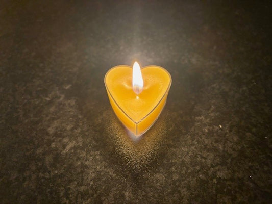 100% Real Raw Pure Beeswax Transparent Heart Tea-lights