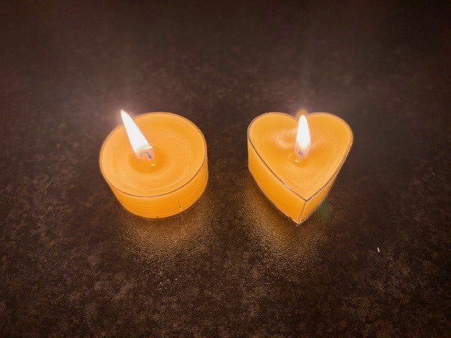 100% Real Raw Pure Beeswax Transparent Heart Tea-lights