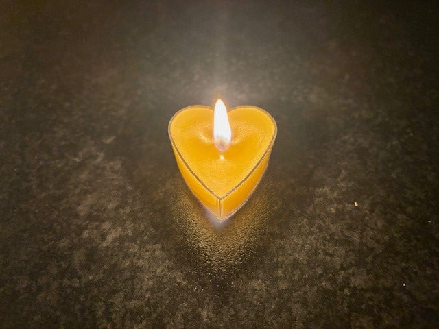 100% Real Raw Pure Beeswax Transparent Heart Tea-lights