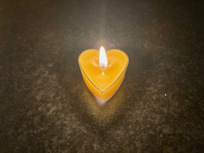 100% Real Raw Pure Beeswax Transparent Heart Tea-lights
